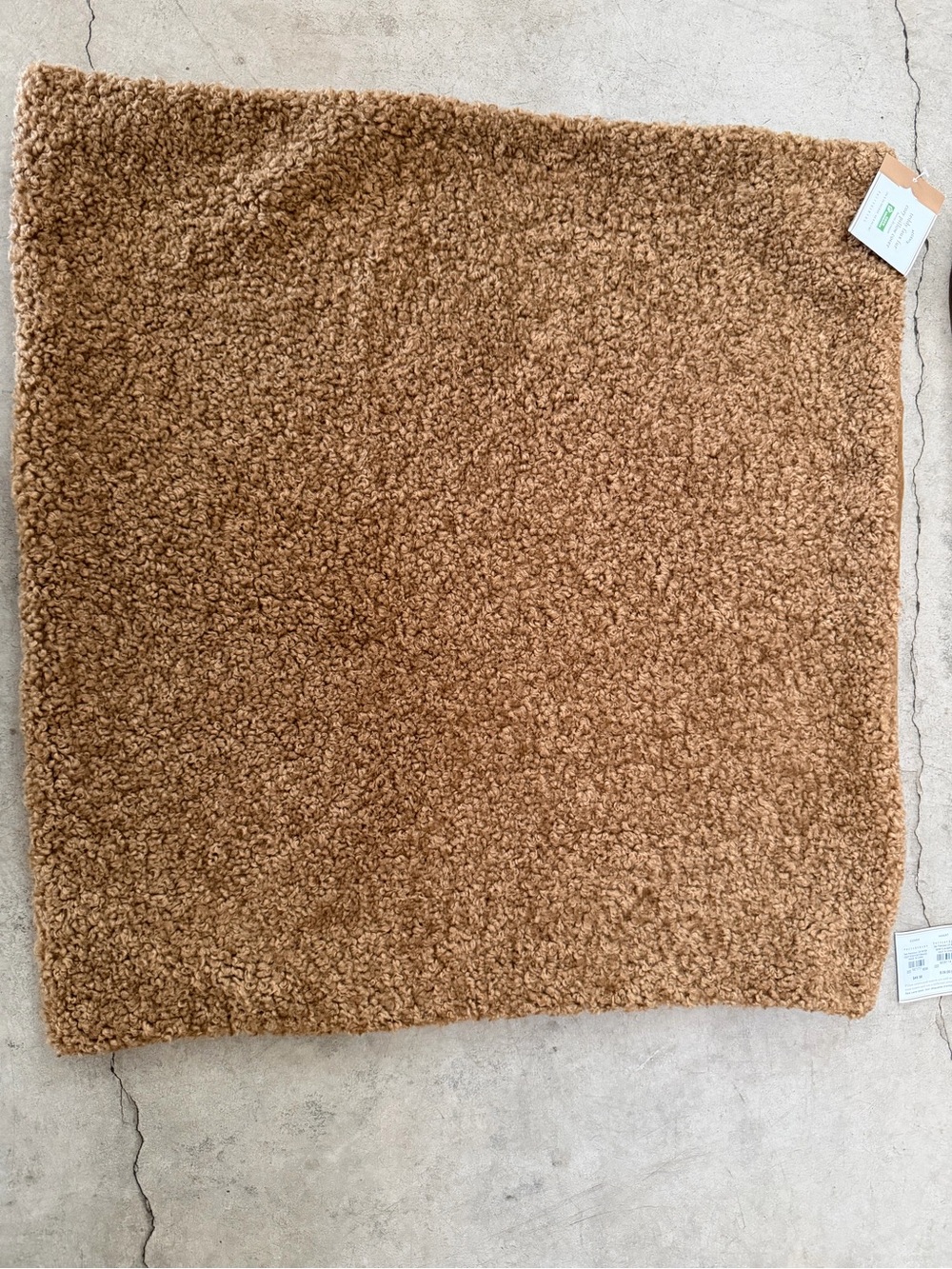 Pottery Barn Teddy Faux Fur Cozy Pillow Cover 26x26 Tobacco NWT- Set of 2
